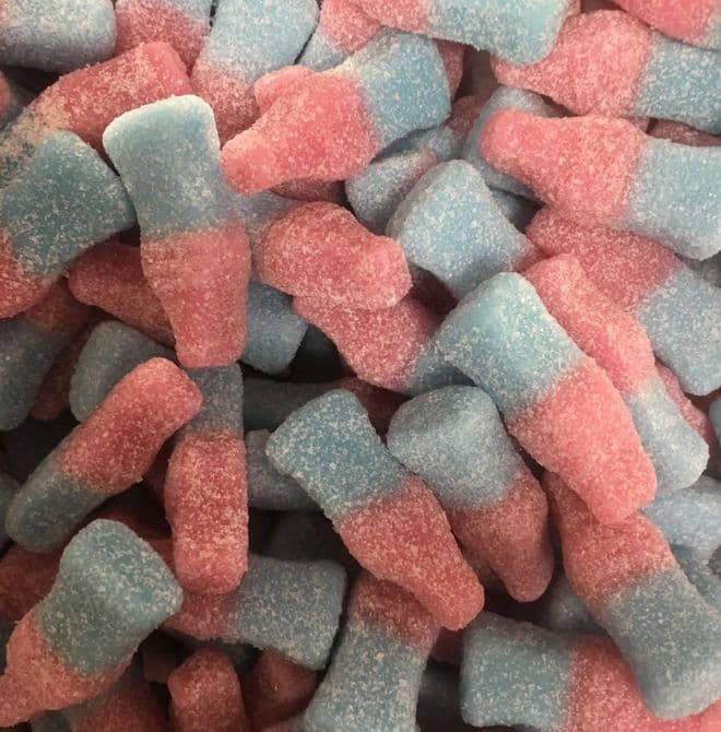 Vegetarian Fizzy Bubblegum Bottles 100g