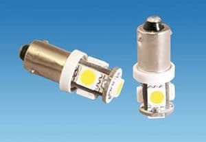 BA9S 5 LED Warm White 12V Bulb