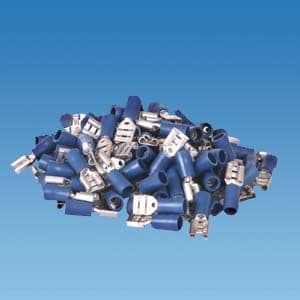 Blue 6.3mm Spade (Female) Insulated Terminals - Pack Of 100