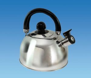 CHROME 1.6 Ltr Gas Hob Kettle with Folding Handle
