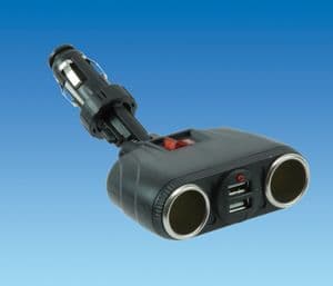 Double USB & Cigarette Socket with Switch