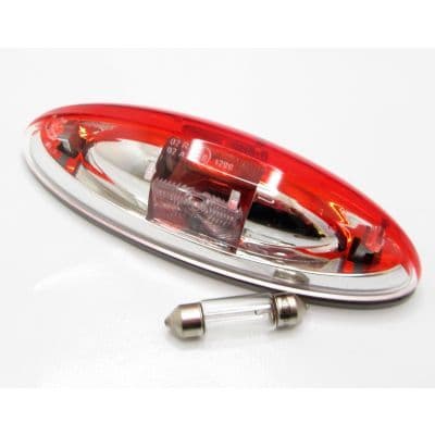 END OUTLINE MARKER ,WHITE BASE METALLIC COVER 12V