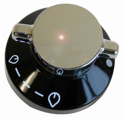 Gas Control Knob Black Silver