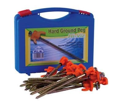Hard Ground Peg Drill Type Hi - Viz Plastic Hooks - Box Of 20