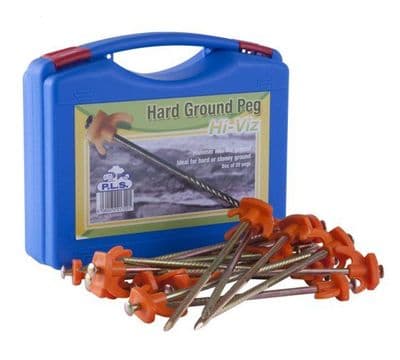 Hard Ground Peg Hi - Viz Plastic Hooks - Box Of 20