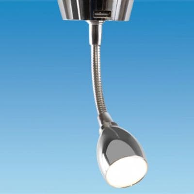 HERCULES - Chrome Switched Flexi Spotlight with USB