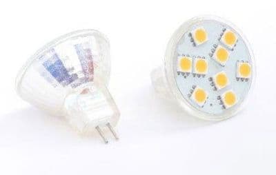 LED Bulb MR11  9 LED's 12V 1.2W (140 Lumens)