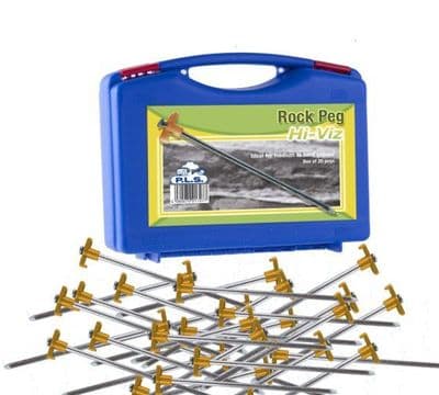 Rock Pegs With Hi - Viz Plastic Hooks - 25cm - Box Of 20