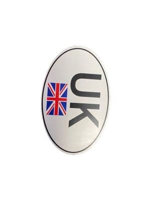 Small Oval UK & Union Jack Sticker - 100x65mm