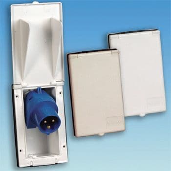 White Rectangular Flush Fitting Inlet - White and Beige