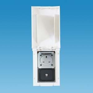 WHITE TND External 13amp Socket Box & Satellite Point