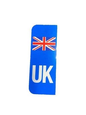 White UK & Union Jack Front Number Plate Sticker