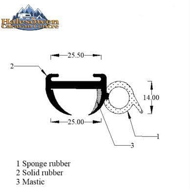 Window Rubber Large Bubble 25mm