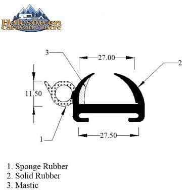 Window Rubber Large Bubble 27mm