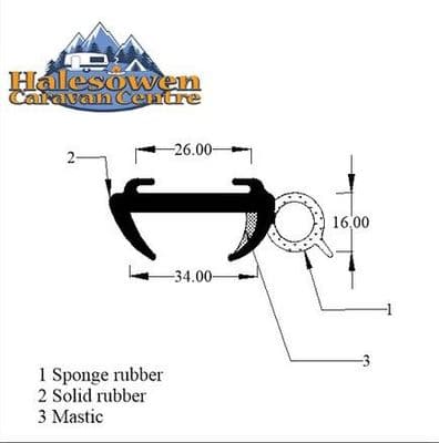 Window Rubber Large Bubble 34/35mm