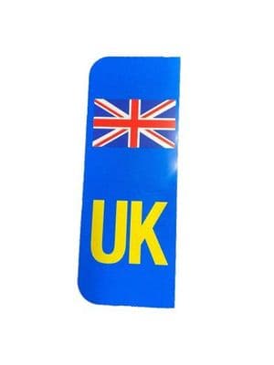 Yellow UK & Union Jack Rear Number Plate Sticker