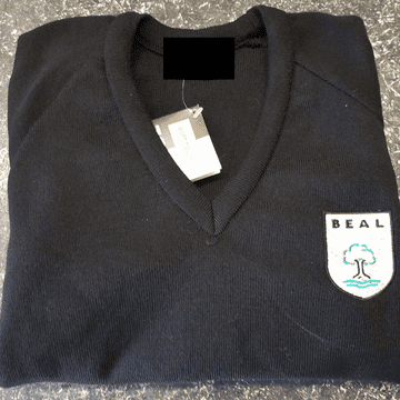 Beal Black Cotton V-Neck Jumper