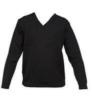 Black Cotton V-Neck Jumper (Boys)