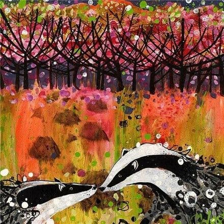 Badgers - Art Blank Greeting / Birthday Card