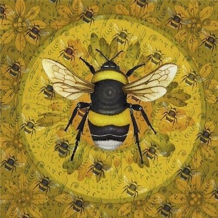 Bee - Art Blank Greeting / Birthday Card - Insects Bumblebee Bugs - Kate Green