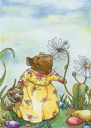 Daisy - Fine Art Blank Greeting Card - Mice
