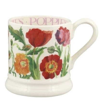 Emma Bridgewater Pottery 1/2 Pint Mug - Poppy Mix - New First Quality Flowers