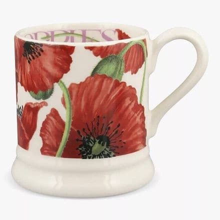 Emma Bridgewater Pottery 1/2 Pint Mug - Red Poppy - New First Quality Flowers