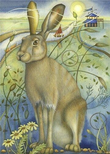 Hare - Fine Art Blank Greeting Card