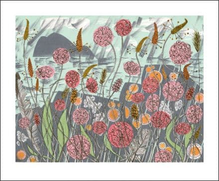 Lichen & Thrift Flowers by Angie Lewin