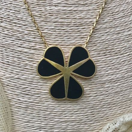 Pilgrim Black Graphic Flower Necklace