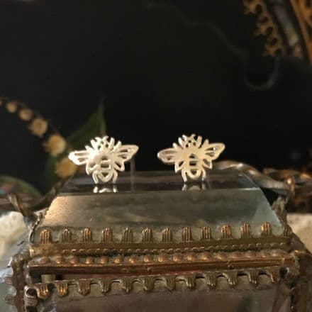 Silver Bee Earring Studs by Sea Gems