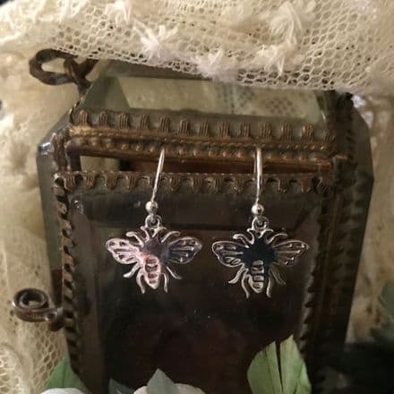 Silver Bee Earrings by Sea Gems