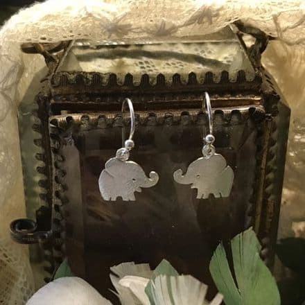 Silver Elephant Earrings by Sea Gems