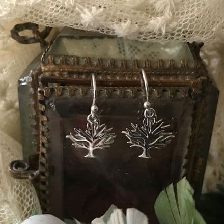 Silver Tree Earrings by Sea Gems