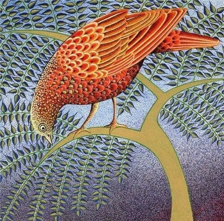 Tree Bird - Fine Art Blank Greeting Card - Contemporary