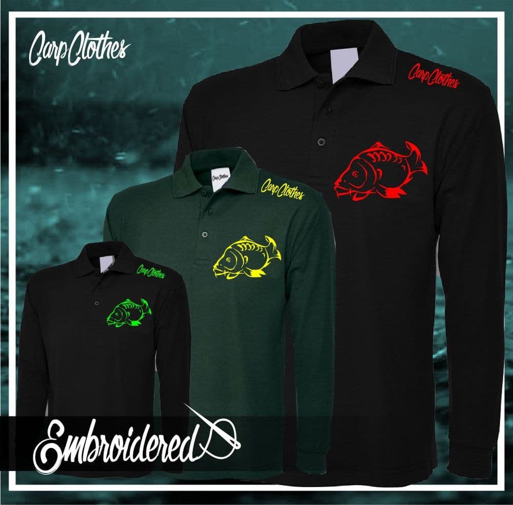 001 EMBROIDERED CARP LS POLO