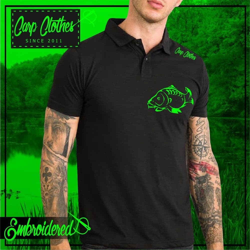 001 NEON EMBROIDERED CARP POLO