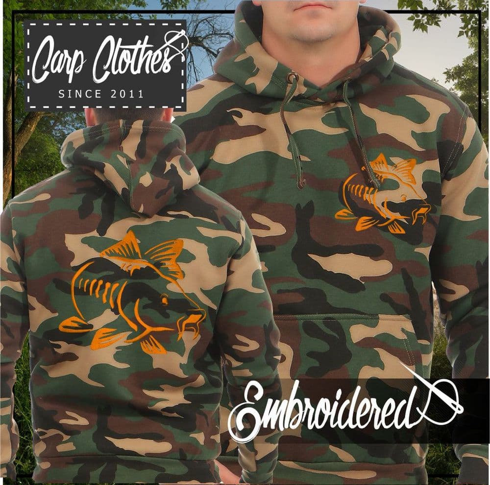 003 EMBROIDERED CAMO FISHING HOODIE