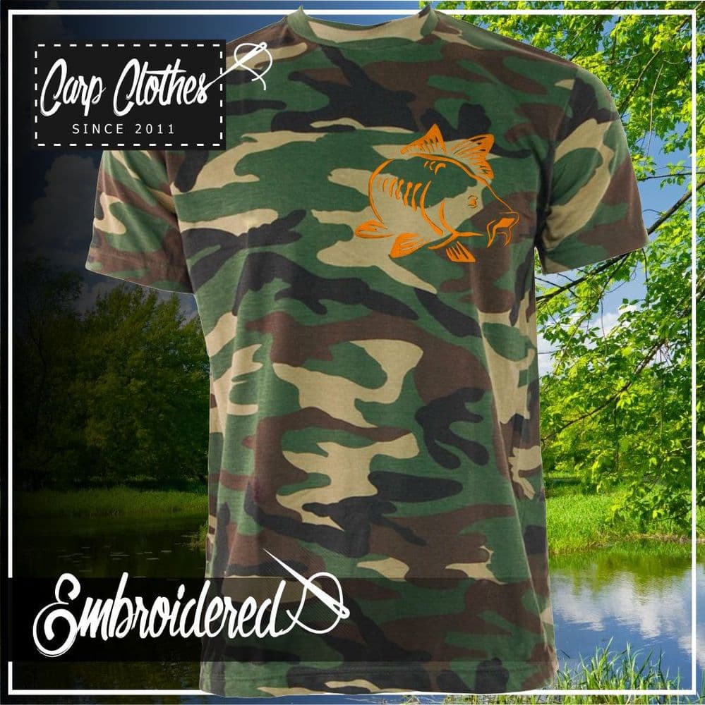 003 EMBROIDERED CAMO T SHIRT