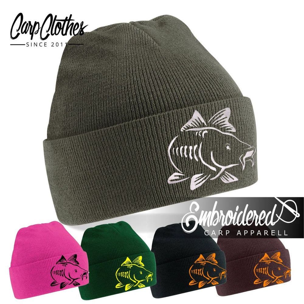 003 EMBROIDERED CARP BEANIE