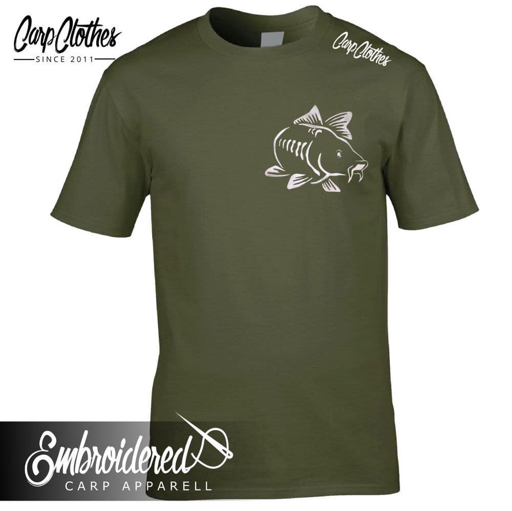 003 EMBROIDERED CARP FISHING T SHIRT - PLUS SIZE