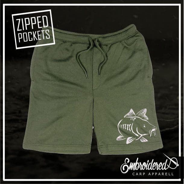 003 EMBROIDERED OLIVE SHORTS