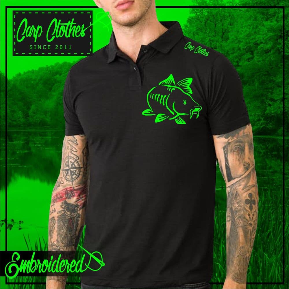003 NEON EMBROIDERED CARP POLO