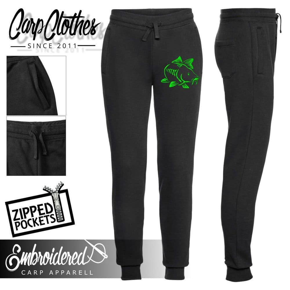 003 NEON EMBROIDERED JOGGERS BLACK
