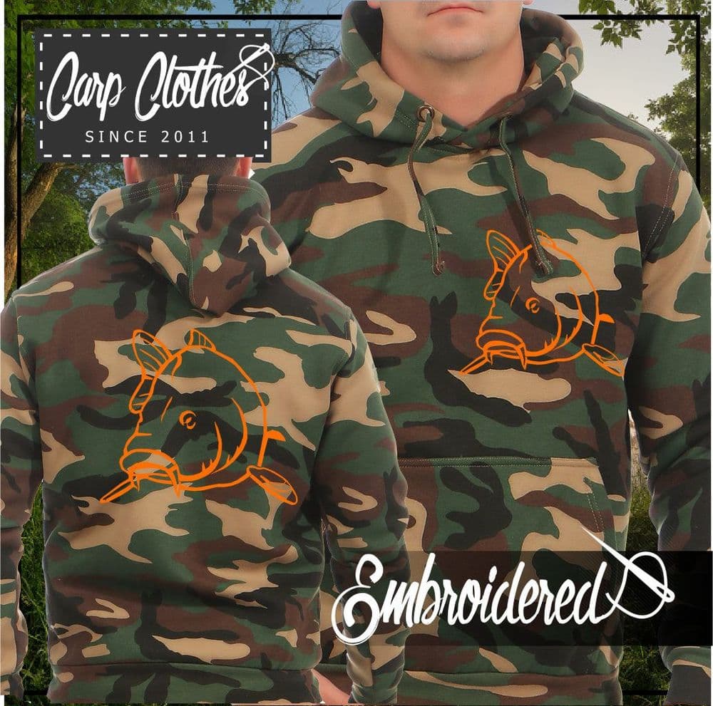 004 EMBROIDERED CAMO FISHING HOODIE