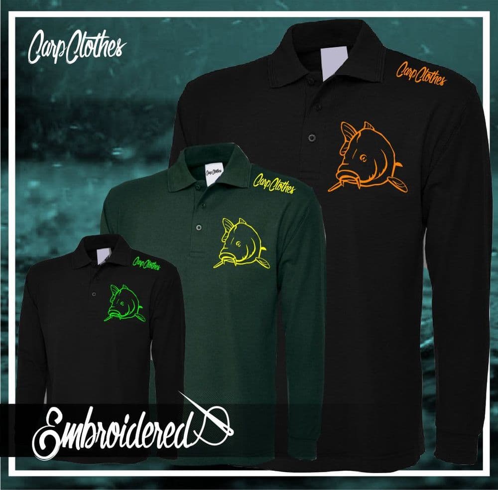 004 EMBROIDERED CARP LS POLO FREE MATCHING BEANIE