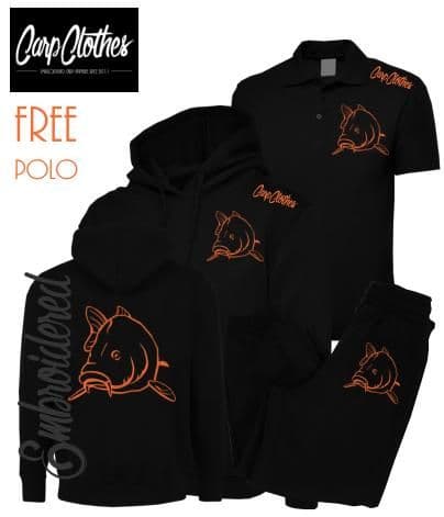 004 EMBROIDERED CARP PACKAGE BLACK **FREE POLO SHIRT**