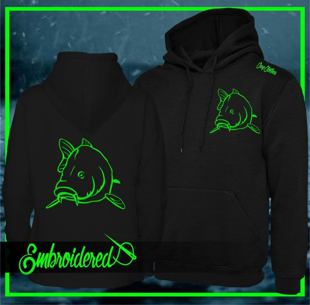 004 NEON EMBROIDERED CARP HOODIE