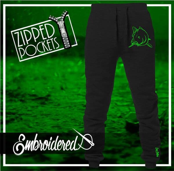 004 NEON EMBROIDERED JOGGERS BLACK