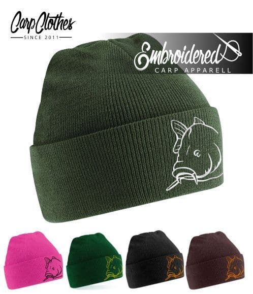 008 EMBROIDERED CARP BEANIE